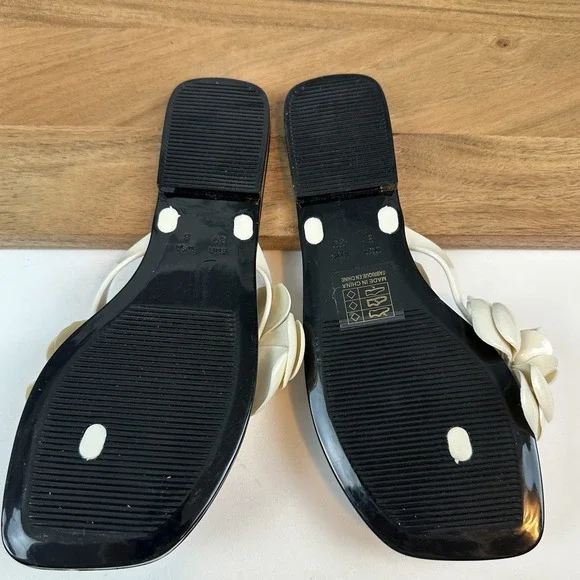 Womens Jeffrey Campbell Floralee Ivory Jelly Thong Flip Flops Sandals Size 8‎ M - Picture 7 of 8